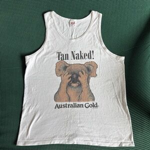 Vintage Anvil White Cotton Tank Top